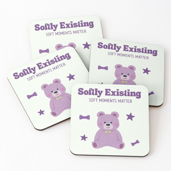 Item preview, Softly Existing – Soft Moments Matter Cute Teddy Bear Design designed and sold by YasirHamidDesigns .