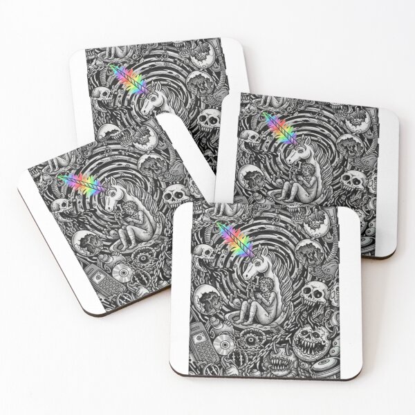 Item preview, Psychedelic Rainbow Unicorn – Dark Surrealism Skull & Tech Art designed and sold by MiracleDroplet.