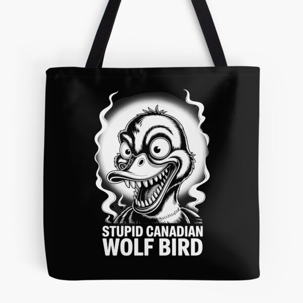 Item preview, Stupid Canadian Wolf Bird - Maniacal Glow Frame Portrait Design designed and sold by DarylWelsh2024.