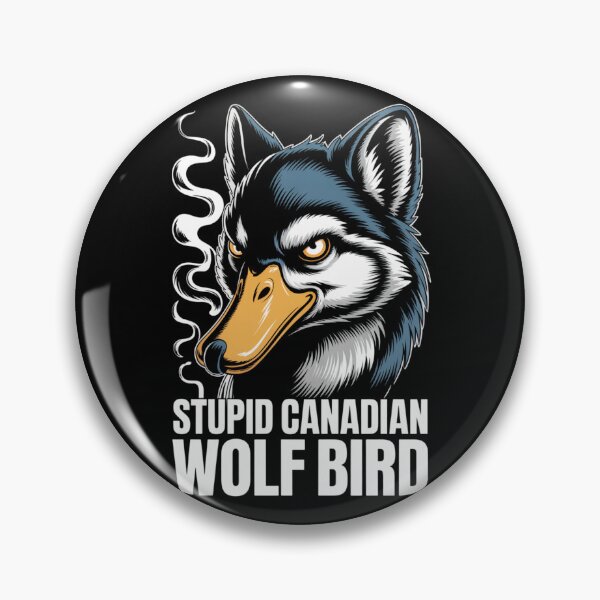 Item preview, Stupid Canadian Wolf Bird - Cool Blue Orange Side Profile Design designed and sold by DarylWelsh2024.
