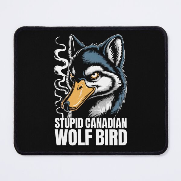 Item preview, Stupid Canadian Wolf Bird - Cool Blue Orange Side Profile Design designed and sold by DarylWelsh2024.