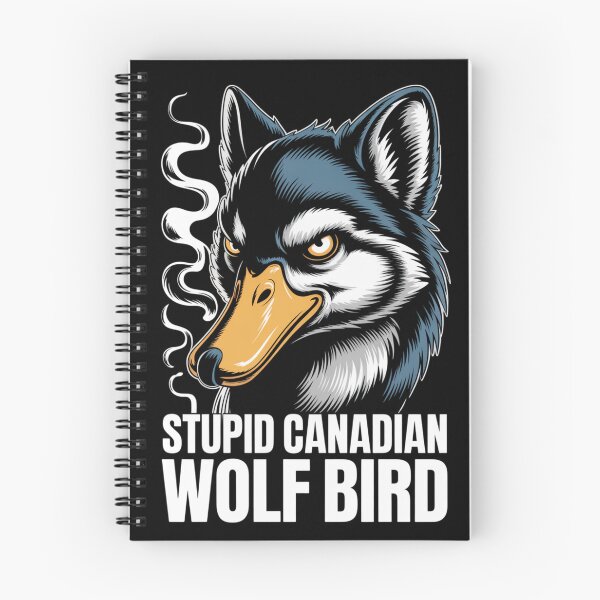 Item preview, Stupid Canadian Wolf Bird - Cool Blue Orange Side Profile Design designed and sold by DarylWelsh2024.
