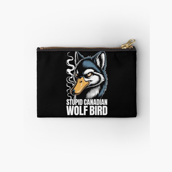 Item preview, Stupid Canadian Wolf Bird - Cool Blue Orange Side Profile Design designed and sold by DarylWelsh2024.