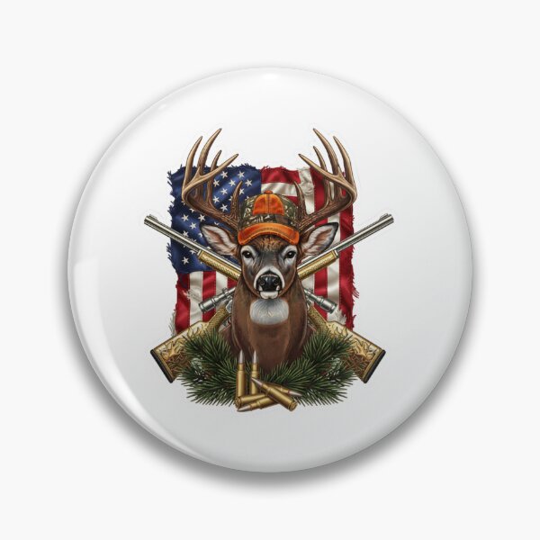 Item preview, American Hunter Whitetail Buck - 3D Velvet Embroidery Style designed and sold by SHK-Designs.