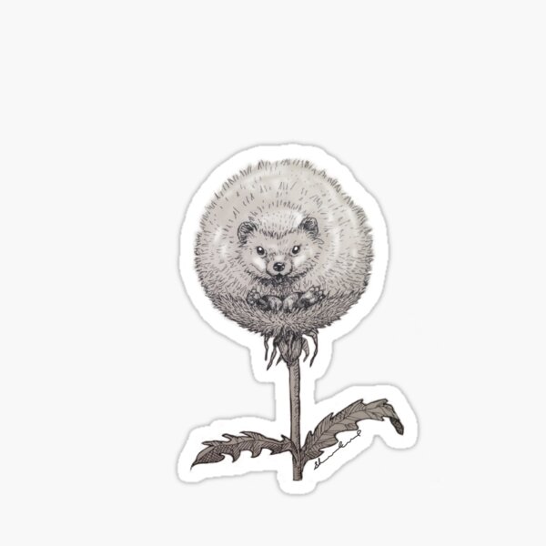 Hedgehog Garden Dandelion Sticker