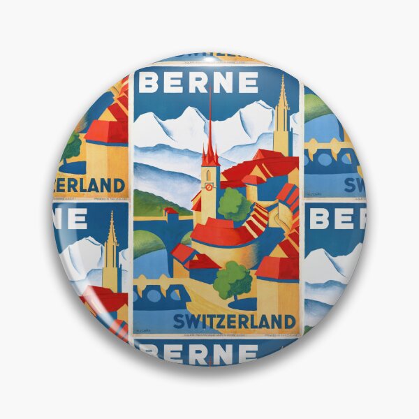 Item preview, Vintage Bern Switzerland Travel Poster | Art Deco Style | Colorful Cityscape Print | Historic Architecture | Mid-20th Century Art designed and sold by artofuniverse.