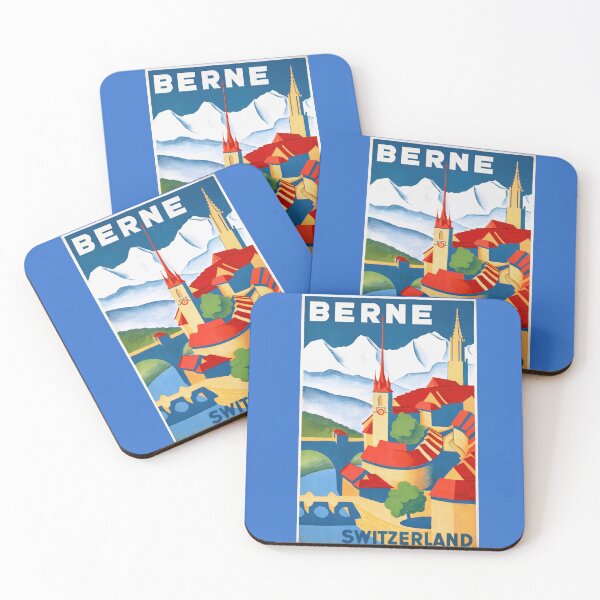 Item preview, Vintage Bern Switzerland Travel Poster | Art Deco Style | Colorful Cityscape Print | Historic Architecture | Mid-20th Century Art designed and sold by artofuniverse.