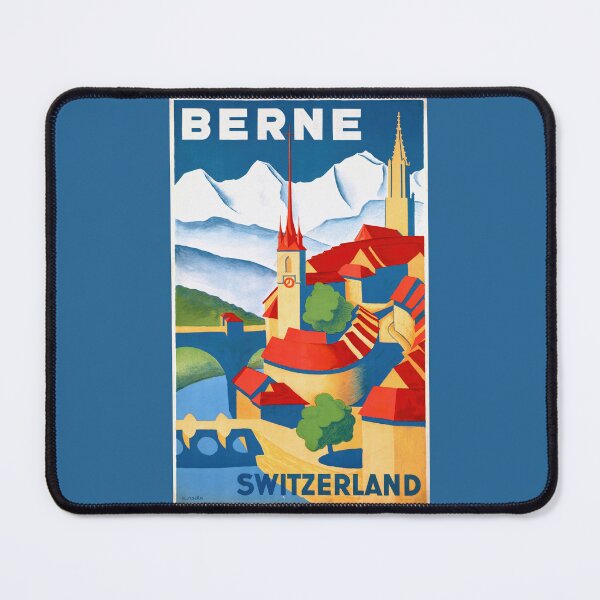Item preview, Vintage Bern Switzerland Travel Poster | Art Deco Style | Colorful Cityscape Print | Historic Architecture | Mid-20th Century Art designed and sold by artofuniverse.