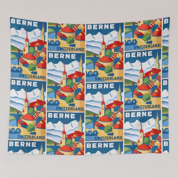 Item preview, Vintage Bern Switzerland Travel Poster | Art Deco Style | Colorful Cityscape Print | Historic Architecture | Mid-20th Century Art designed and sold by artofuniverse.