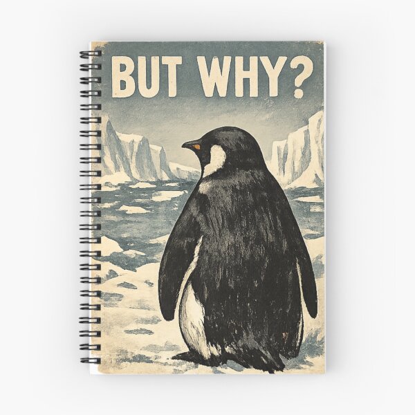 Item preview, "But Why?" Nihilist Penguin Meme Art Print Vintage Poster designed and sold by PRfoxy.