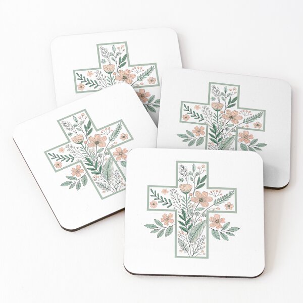 Item preview, Botanical Floral Cross Minimalist Line Art Sticker designed and sold by TJprint.