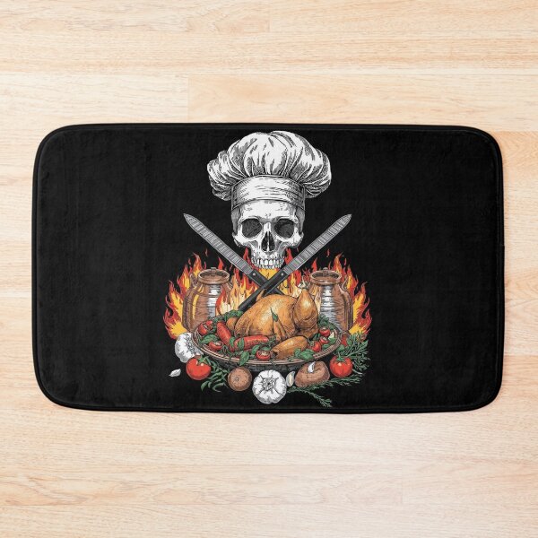 Item preview, Vintage Chef Skull Roasted Chicken and Crossed Knives designed and sold by Bone & Blade.