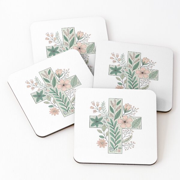 Item preview, Botanical Floral Cross Minimalist Line Art Sticker designed and sold by TJprint.