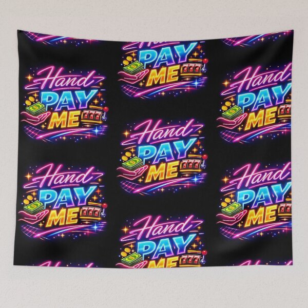Item preview, Hand Pay Me Neon Sign – Las Vegas Casino 90s Retro Style designed and sold by GlobalBoom.