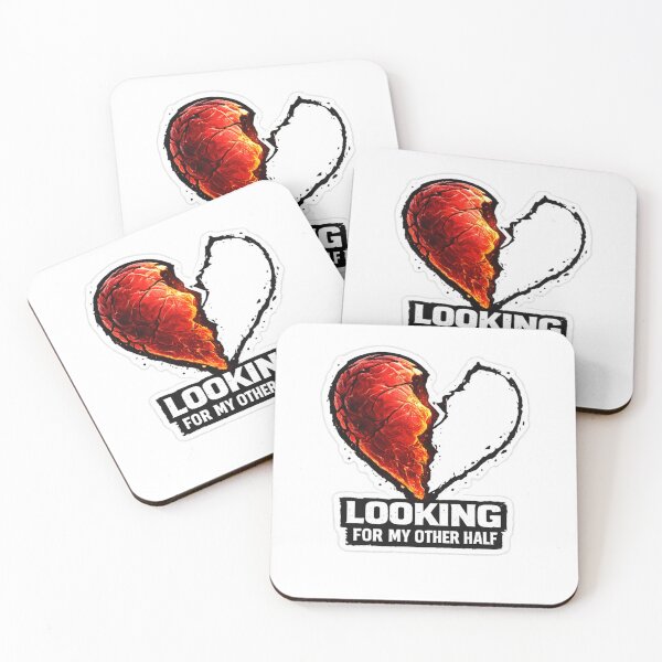 Item preview, Looking For My Other Half – Half Heart Valentine Design designed and sold by BoldLineDesign.
