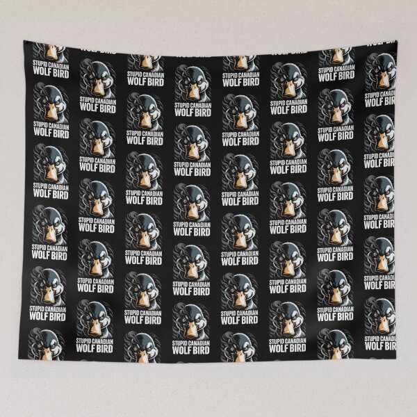 Item preview, Stupid Canadian Wolf Bird - Dark Teal Orange Smoke Portrait Design designed and sold by DarylWelsh2024.