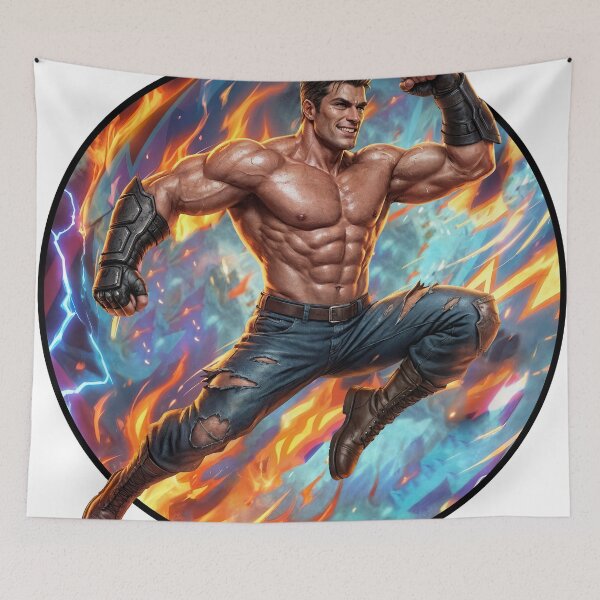Item preview, Power Surge – Explosive Retro Action Art designed and sold by ForeverPrintsOK.
