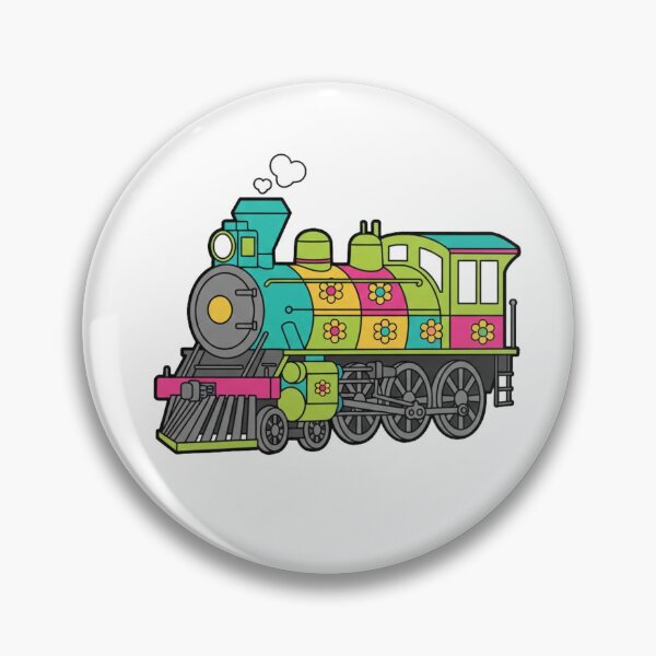 Item preview, Retro Flower Power Train Engine 70s Locomotive designed and sold by octozap.