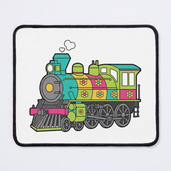 Item preview, Retro Flower Power Train Engine 70s Locomotive designed and sold by octozap.