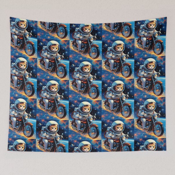 Item preview, Space Rider Cat – Astronaut Motorcycle Adventure designed and sold by Dogandesighn.