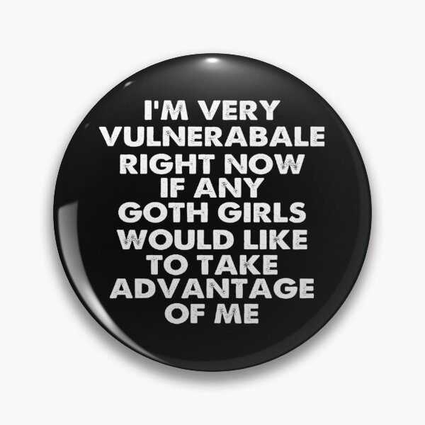 Artikelvorschau, Ich bin gerade sehr verletzlich – Zitat aus dem Bereich Goth-Mädchen-Humor entworfen und verkauft von ZulvianDesign.