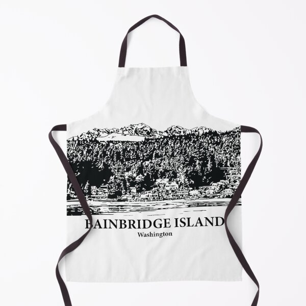 Item preview, Bainbridge Island WA - Ink Cityscape Illustration designed and sold by Lakeric Cityscapes.