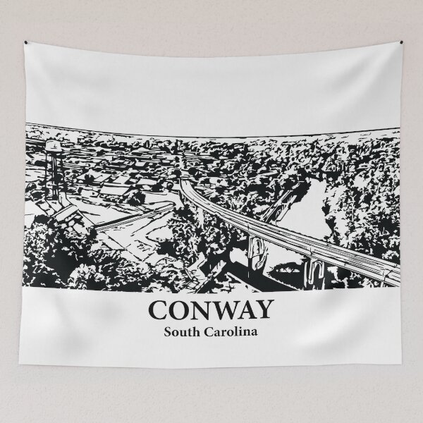 Item preview, Conway SC - Ink Cityscape Illustration designed and sold by Lakeric Cityscapes.