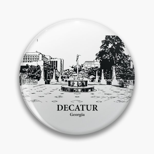 Item preview, Decatur GA - Ink Cityscape Illustration designed and sold by Lakeric Cityscapes.