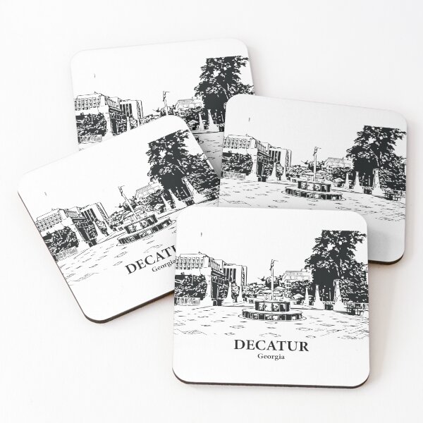 Item preview, Decatur GA - Ink Cityscape Illustration designed and sold by Lakeric Cityscapes.