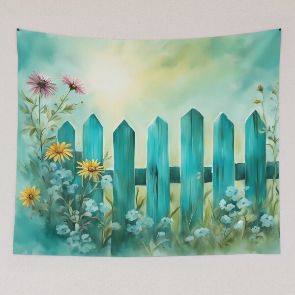 Item preview, Turquoise Cottage Fence designed and sold by CalmnessbyChoice.