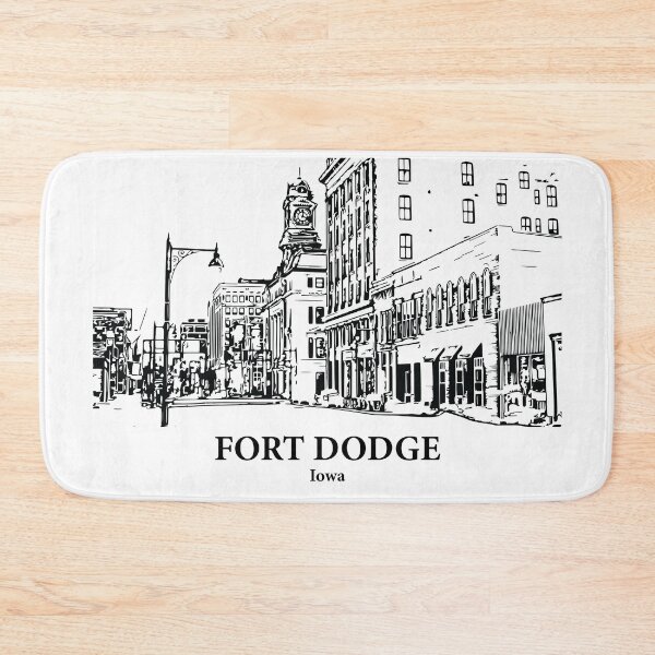 Item preview, Fort Dodge IA - Ink Cityscape Illustration designed and sold by Lakeric Cityscapes.