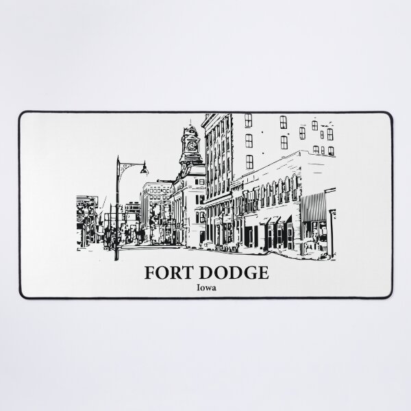 Item preview, Fort Dodge IA - Ink Cityscape Illustration designed and sold by Lakeric.