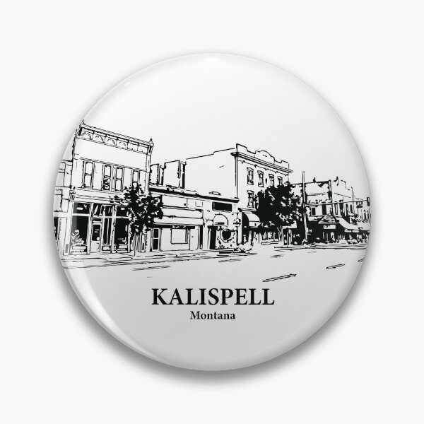 Item preview, Kalispell MT - Ink Cityscape Illustration designed and sold by Lakeric Cityscapes.