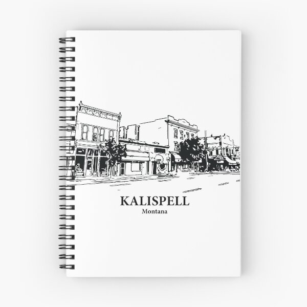 Item preview, Kalispell MT - Ink Cityscape Illustration designed and sold by Lakeric Cityscapes.