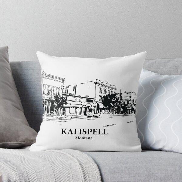 Item preview, Kalispell MT - Ink Cityscape Illustration designed and sold by Lakeric Cityscapes.