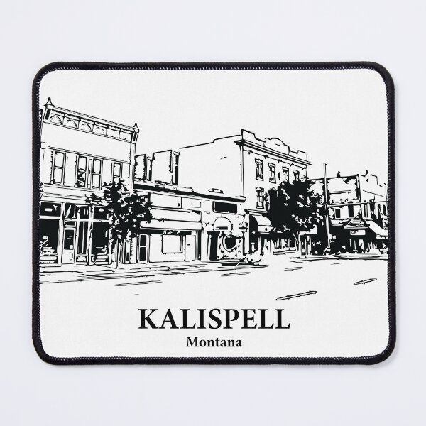 Item preview, Kalispell MT - Ink Cityscape Illustration designed and sold by Lakeric Cityscapes.