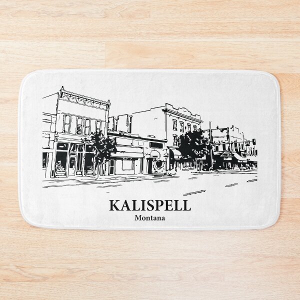 Item preview, Kalispell MT - Ink Cityscape Illustration designed and sold by Lakeric Cityscapes.