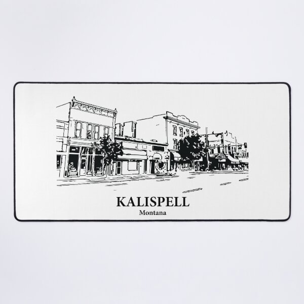 Item preview, Kalispell MT - Ink Cityscape Illustration designed and sold by Lakeric Cityscapes.