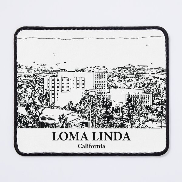 Item preview, Loma Linda CA - Ink Cityscape Illustration designed and sold by Lakeric Cityscapes.