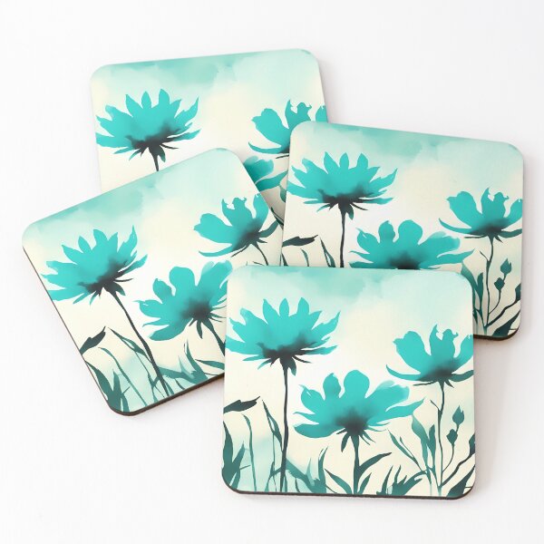 Item preview, Turquoise Flowers designed and sold by CalmnessbyChoice.