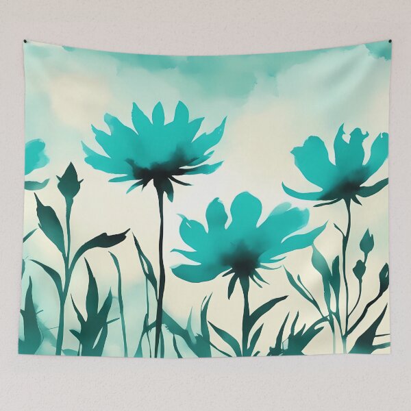 Item preview, Turquoise Flowers designed and sold by CalmnessbyChoice.