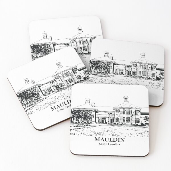Item preview, Mauldin SC - Ink Cityscape Illustration designed and sold by Lakeric Cityscapes.