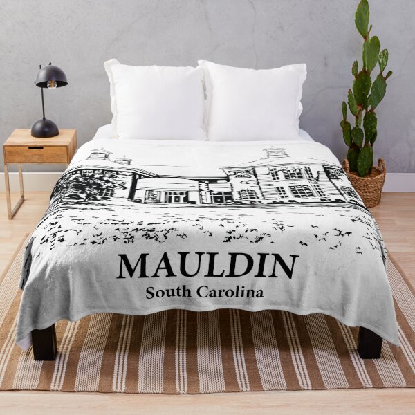 Item preview, Mauldin SC - Ink Cityscape Illustration designed and sold by Lakeric Cityscapes.