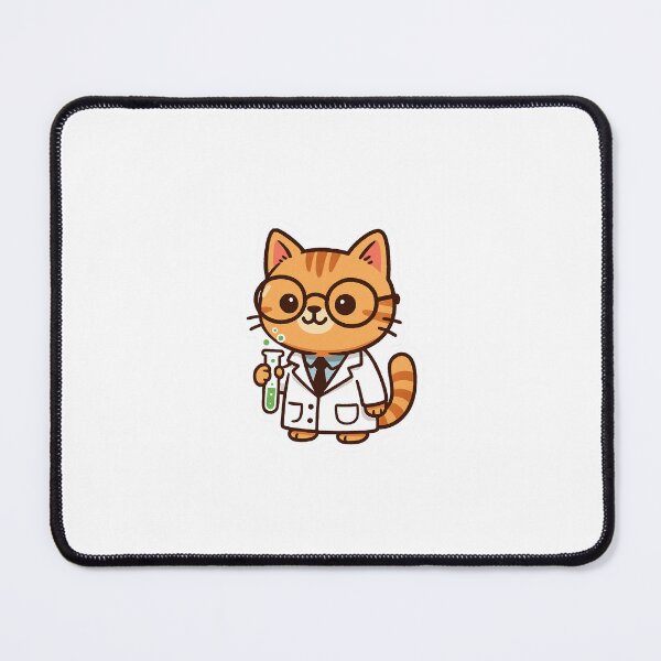 Item preview, Nerdy Scientist Cat designed and sold by jensenlovescats.