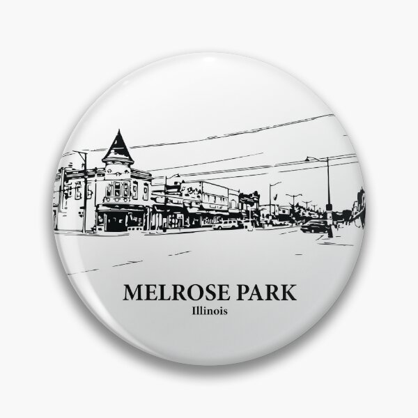 Item preview, Melrose Park IL - Ink Cityscape Illustration designed and sold by Lakeric Cityscapes.