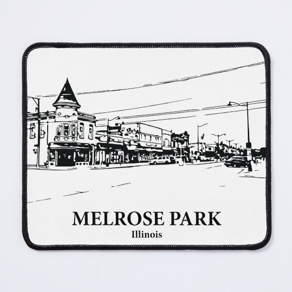Item preview, Melrose Park IL - Ink Cityscape Illustration designed and sold by Lakeric Cityscapes.