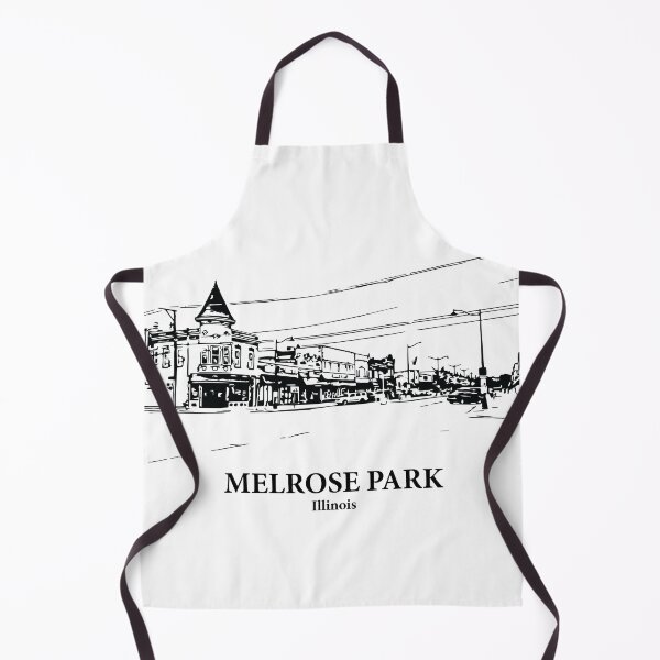 Item preview, Melrose Park IL - Ink Cityscape Illustration designed and sold by Lakeric Cityscapes.