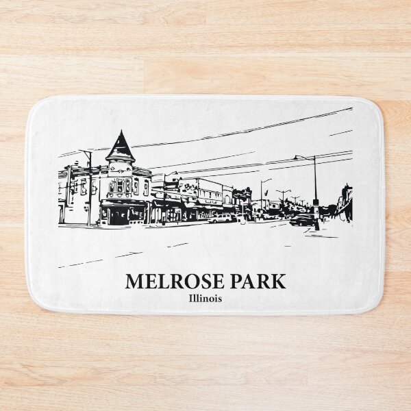 Item preview, Melrose Park IL - Ink Cityscape Illustration designed and sold by Lakeric Cityscapes.