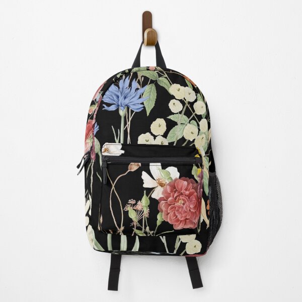 Item preview, Herbarium flowers on black background designed and sold by FlowerFolie.