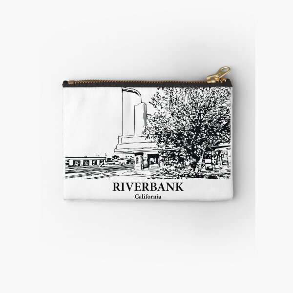 Item preview, Riverbank CA - Ink Cityscape Illustration designed and sold by Lakeric Cityscapes.